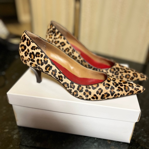 Bandolino Animal Print Leather Calf Hair Heels - Picture 2 of 12